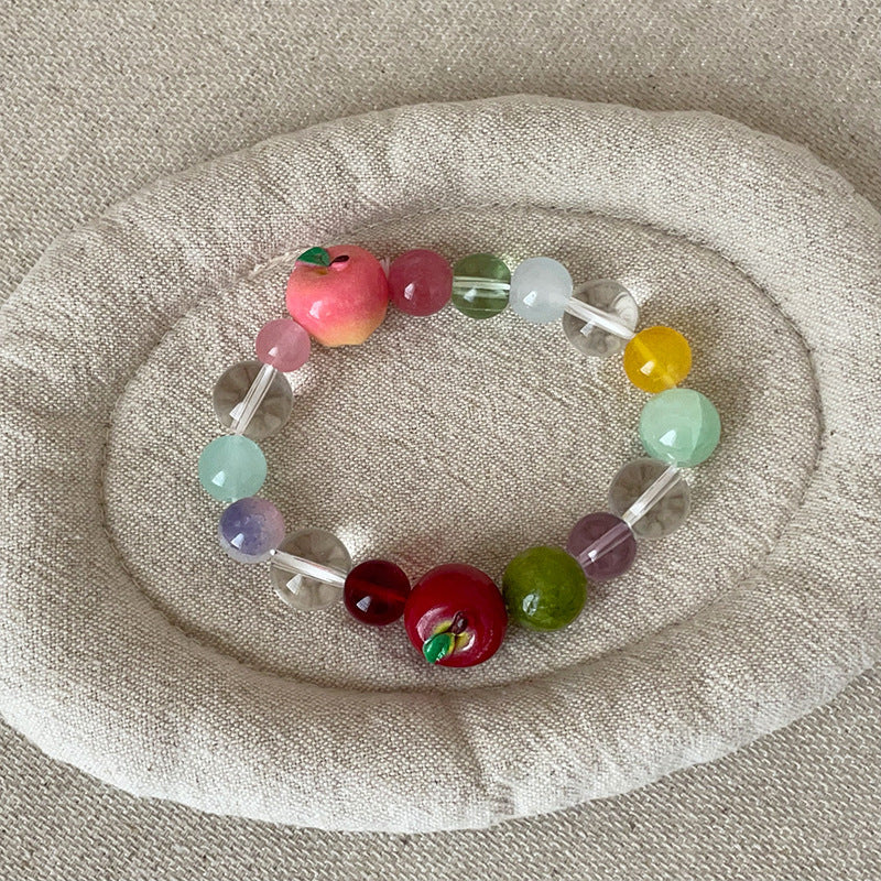 Cute Colorful Bead Apple Stretchy Bracelet 6W6JBR379