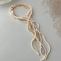 Exaggerated Multi Layer Pearl Rhinestones Necklace 6W6JNC663