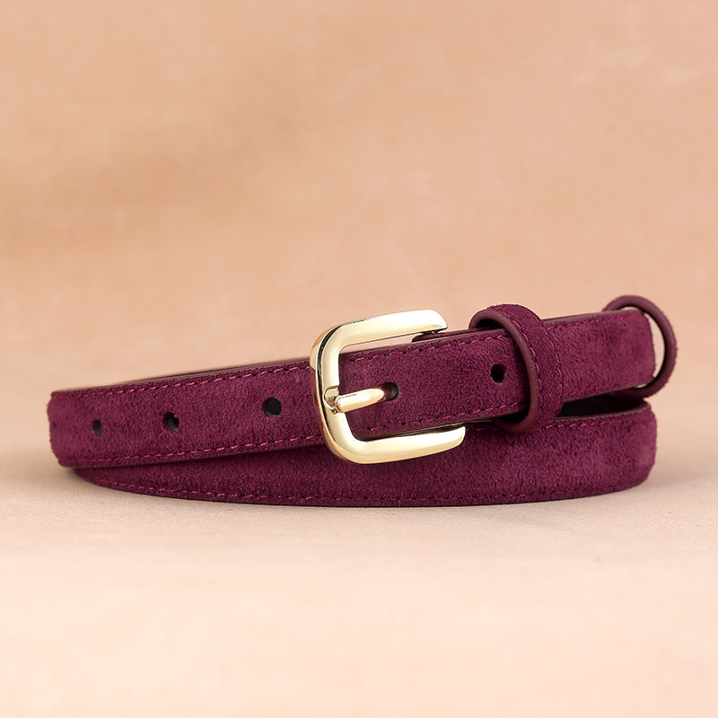 Fashion Suede Solid Color Adjustable Waist Belt 6W6JBT151