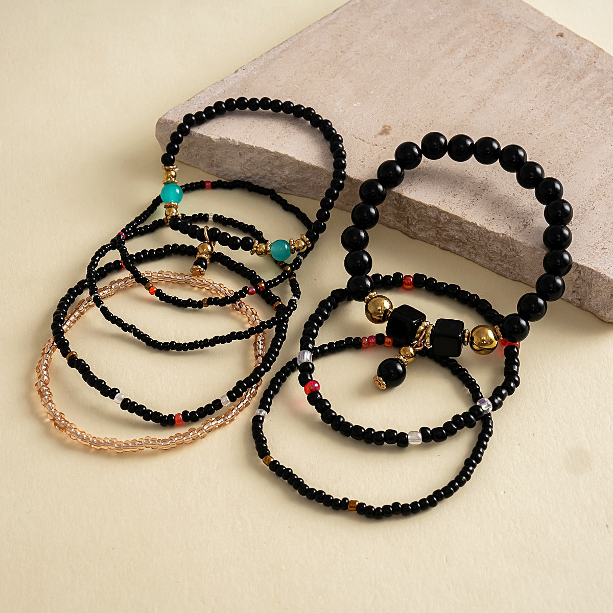 Boho Style Multi Layer Beaded Chain Bracelets 6W6JBR632