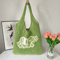 Vintage Elephant Print Hollow Knit Shouder Bag 6W10BBG1771