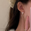 Bowknot Tassel Stud Earrings - DippedShop Wholesale - #7059