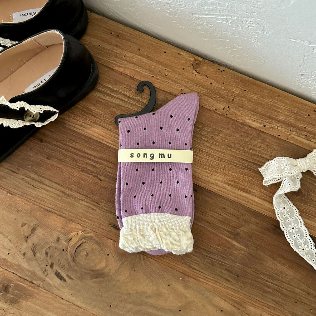 Floral Bow Crew Socks - DippedShop Wholesale - #6979