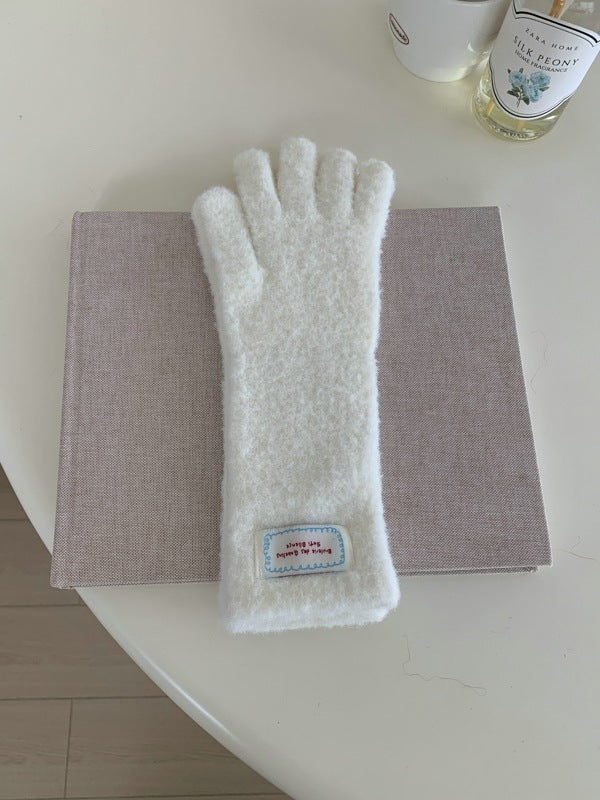 Fuzzy Plush Long Gloves - DippedShop Wholesale - #3763