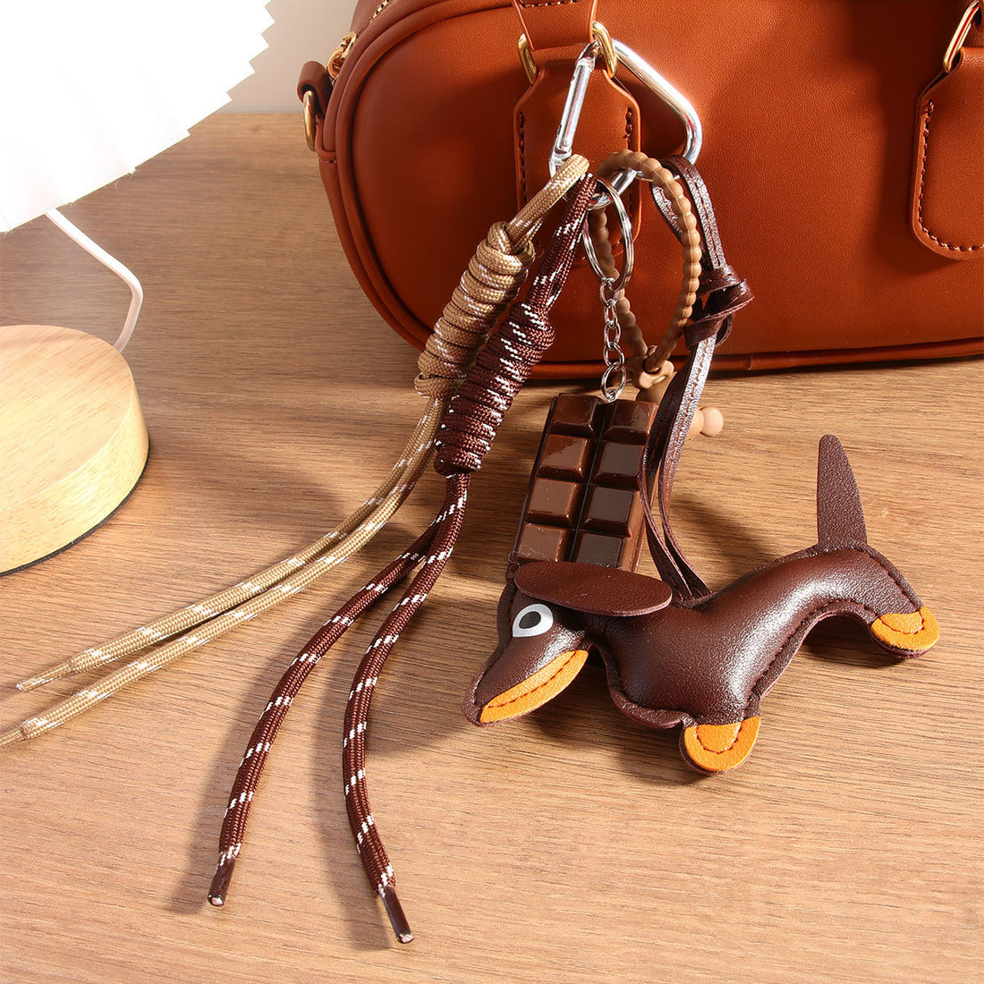 Leather Dog Rope Braided Bag Charms DP25B536