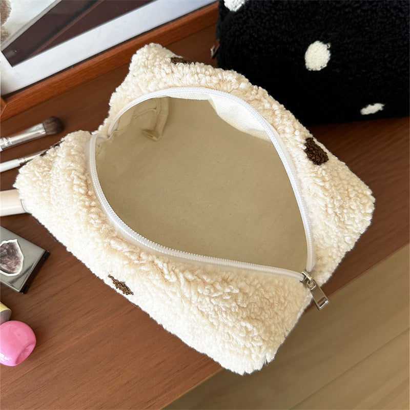 Fuzzy Plush Cosmetic Bag - DippedShop Wholesale - #0211