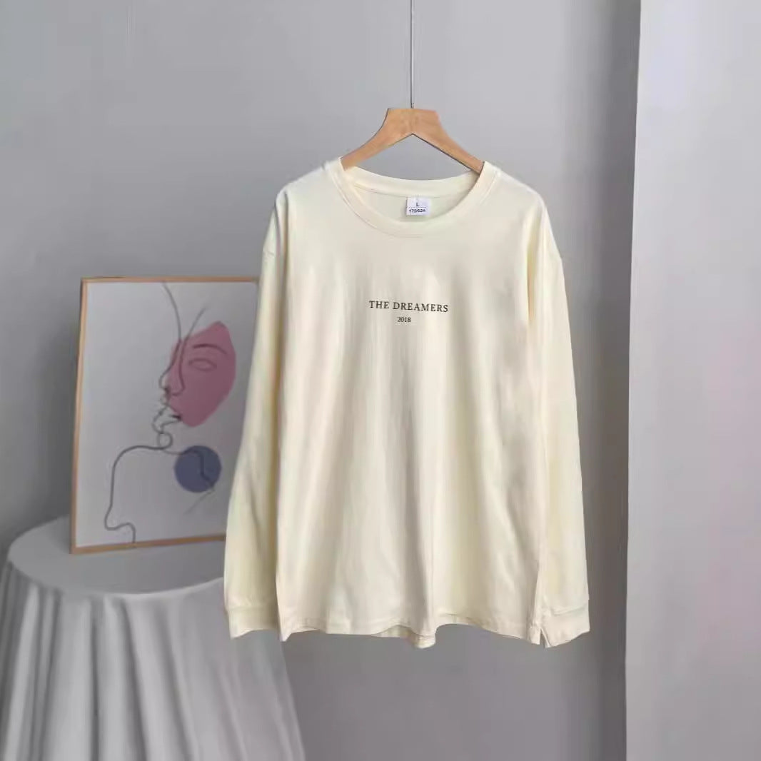 Letter Print Pullover T-Shirt - DippedShop Wholesale - #4659