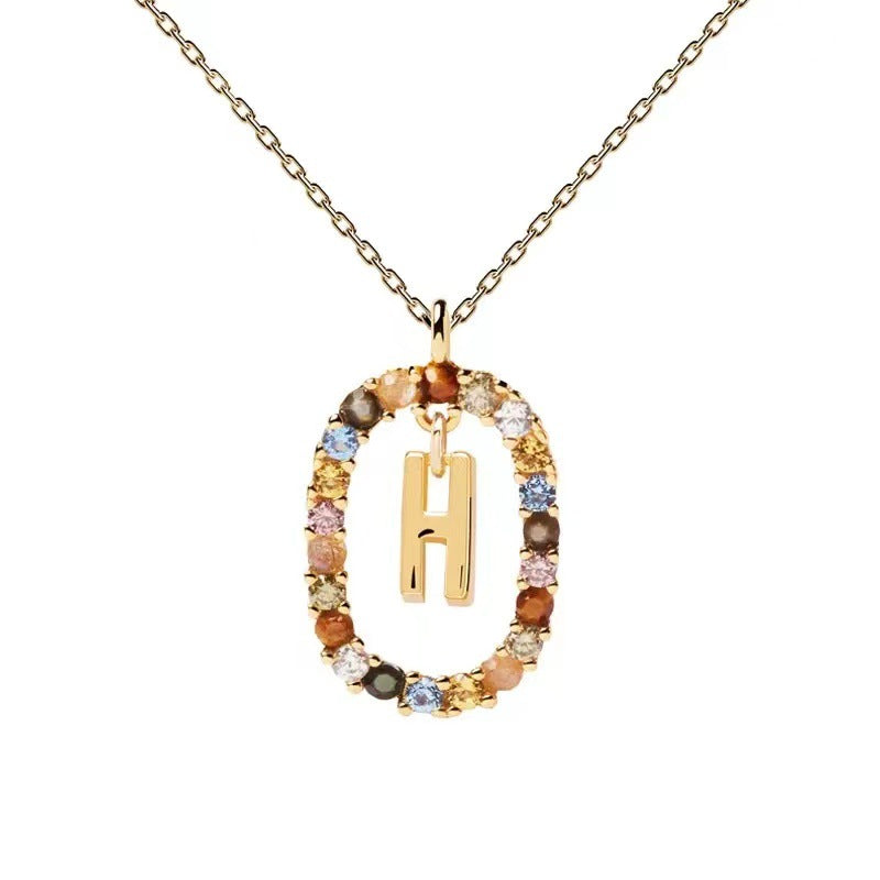 Colorful CZ Letter Pendant - DippedShop Wholesale - #0227