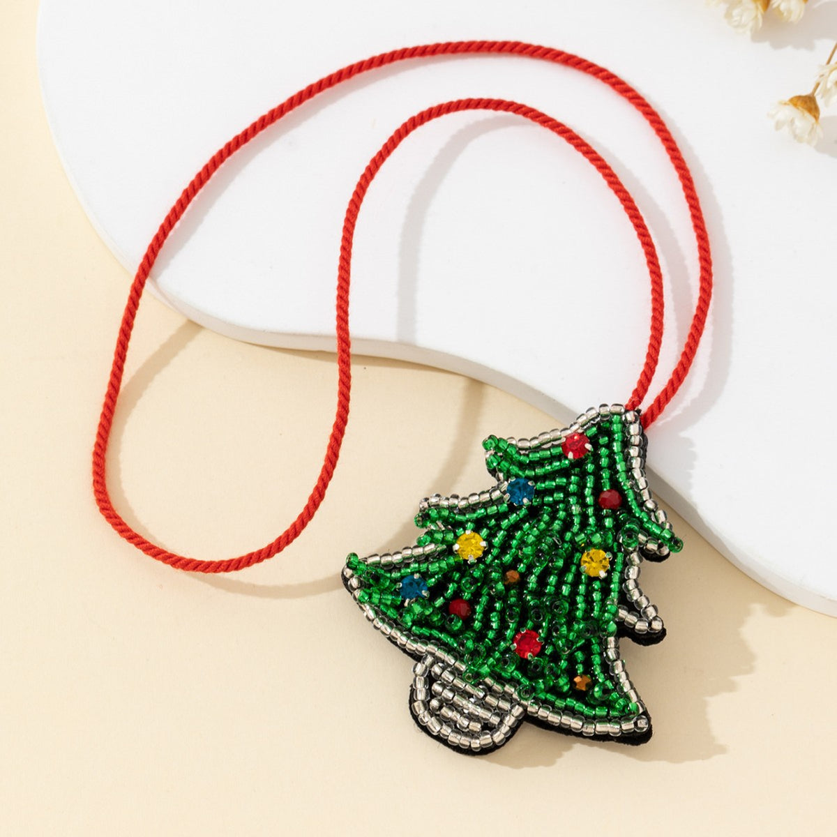 Colorful Rhinestones Christmas Tree Pendant Bag Charm 6W10BBC786