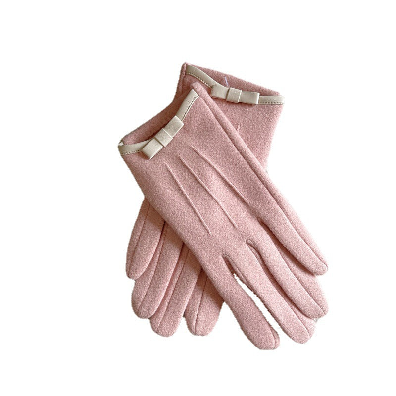 Bowknot Plush Touchscreen Gloves - DippedShop Wholesale - #2003