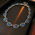 Vintage Pearl Pendant Rhinestone Floral Chain Necklace 6W6JNC979