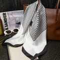 Elegant Color Block Striped Soft Square Scarf MK2BW6W6NSI05