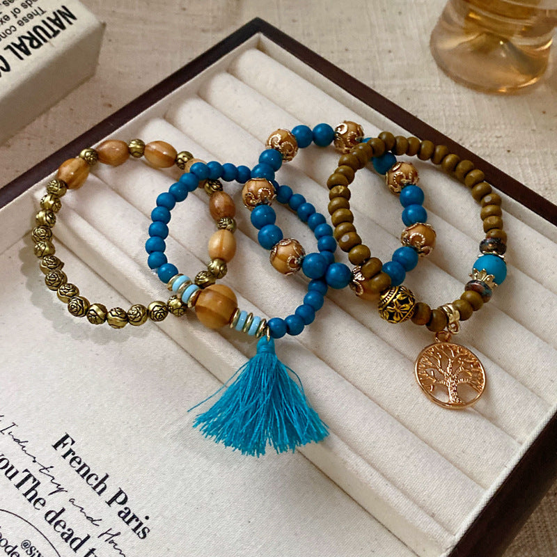 Natural Stones Beads Chain Adjustable Bracelet 6W6JBR723