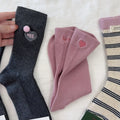 Cute Striped Mini Pompom Soft Crew Socks 6W8FSO670