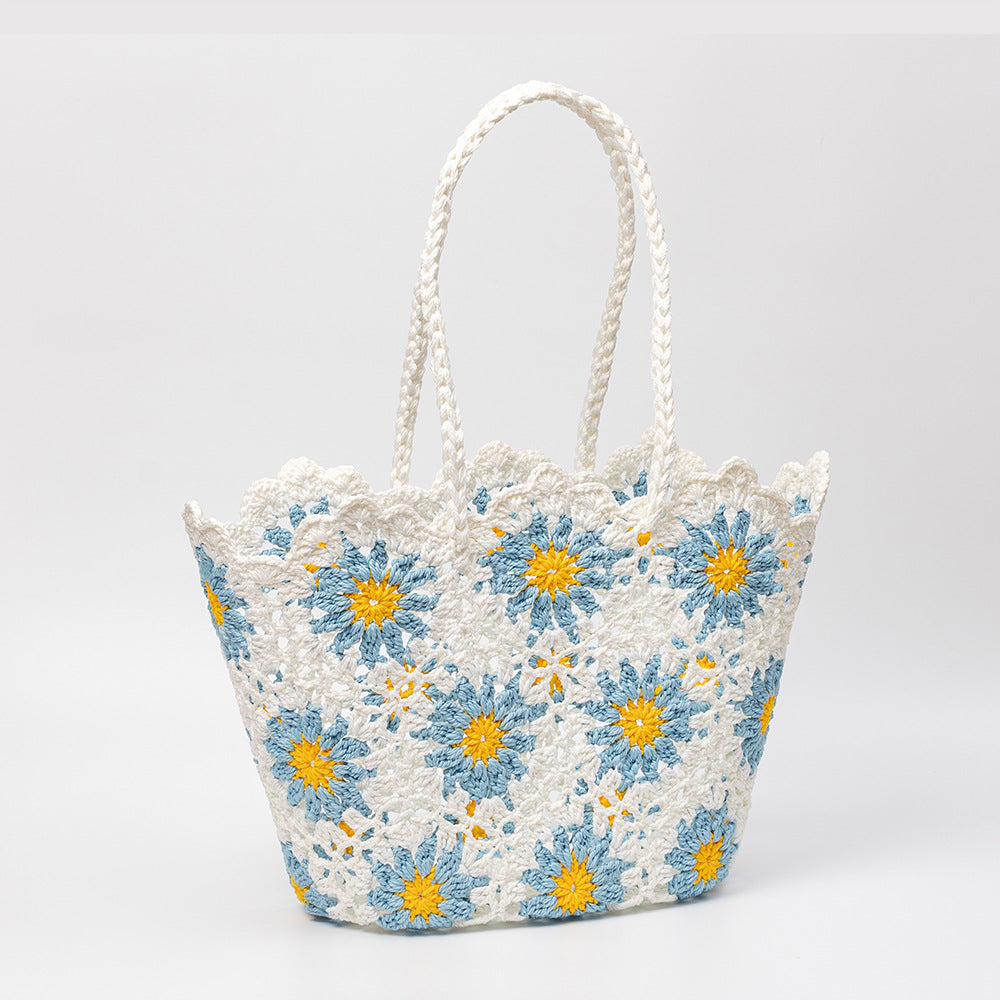 Flower Crochet Beach Bag - DippedShop Wholesale - #0019
