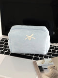 Minimalist Solid Color Bowknot Cosmetic Bag 6S5CO109