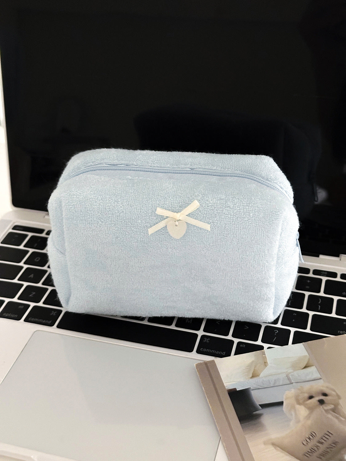 Minimalist Solid Color Bowknot Cosmetic Bag 6S5CO109