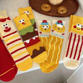 Funny Cartoon Color Block Breathable Crew Socks 6W8FSO669