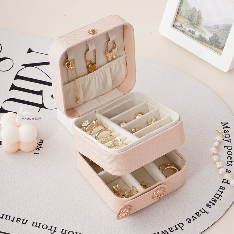 Leather Solid Color Portable Jewelry Case DP25B919
