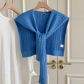 Trendy Cable Knit Solid Color Sweater Shawl 6W6NSC54