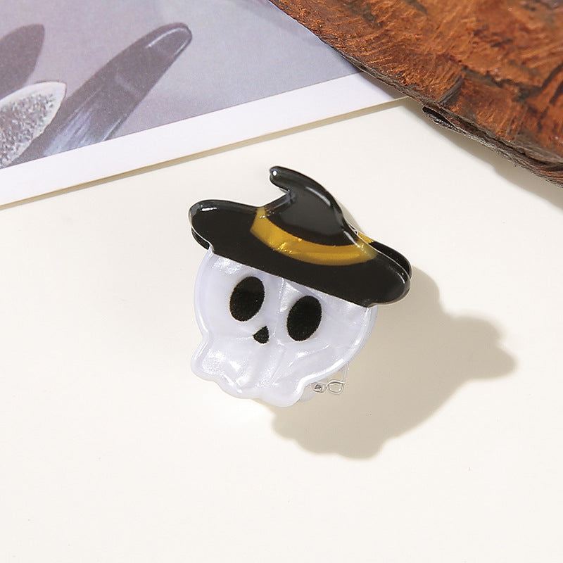 Funny Halloween Ghost Pumpkin Hair Claw 6W6HCP1318