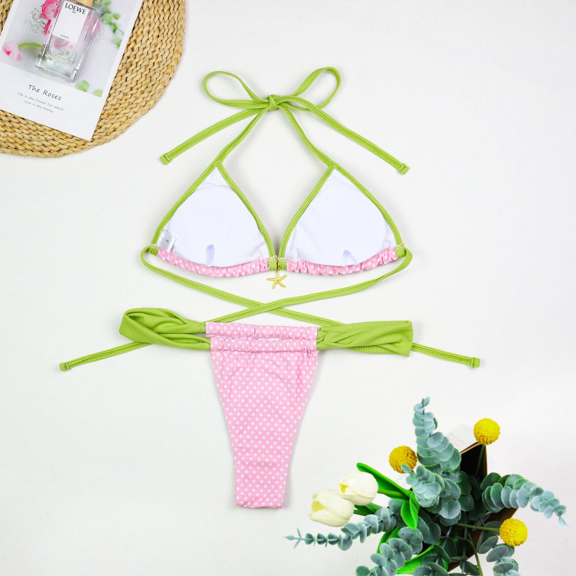 Metal Shell Halter Bikini - DippedShop Wholesale - #0755