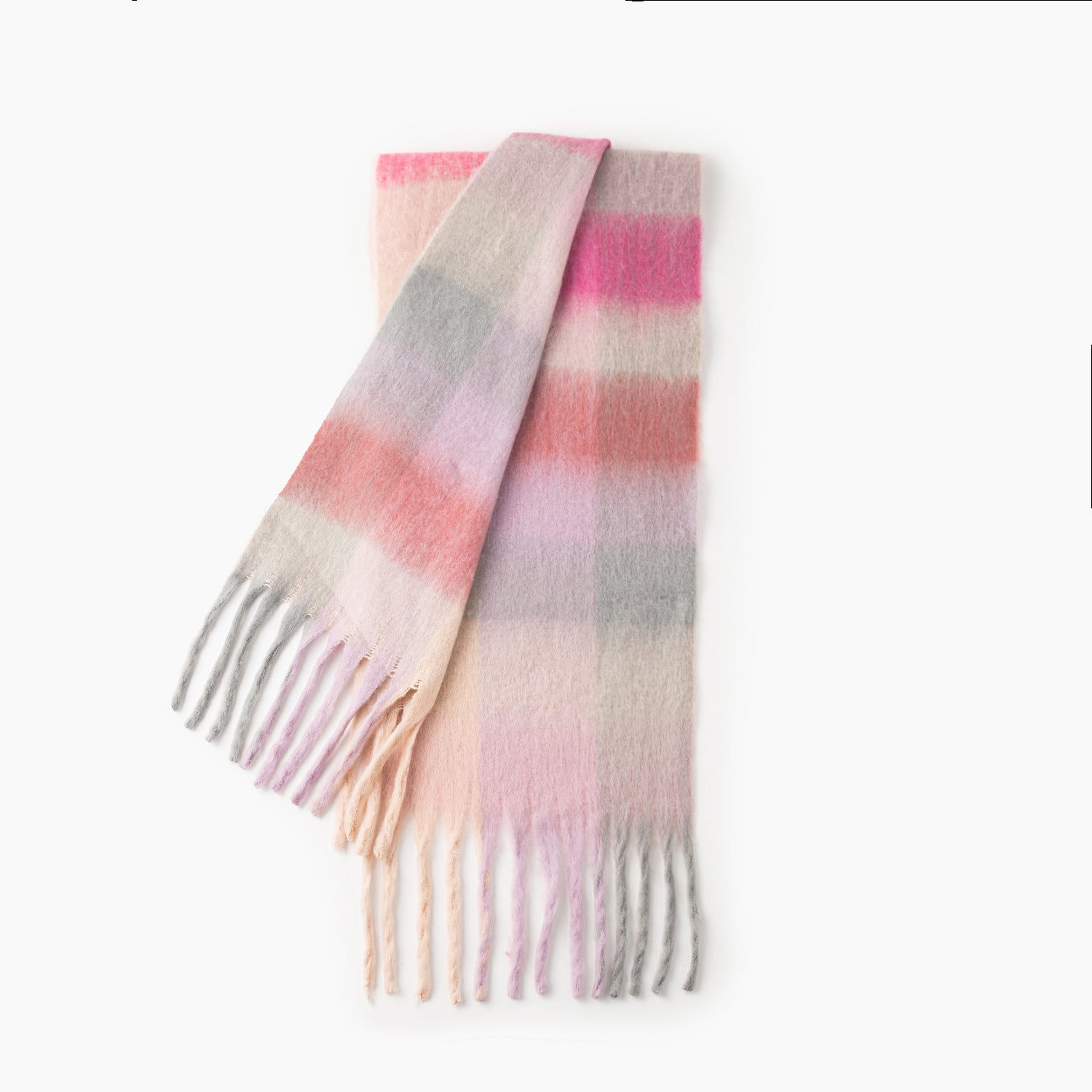 Colorful Plaid Tassel Warm Scarf 6W6NSW275
