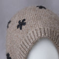 Floral Jacquard Angora Knit Bonnet With Ties 6W6HAT699