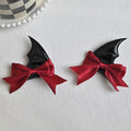 Halloween Black Bow Bat Wing Hair Clips Set 6W6HCP1310
