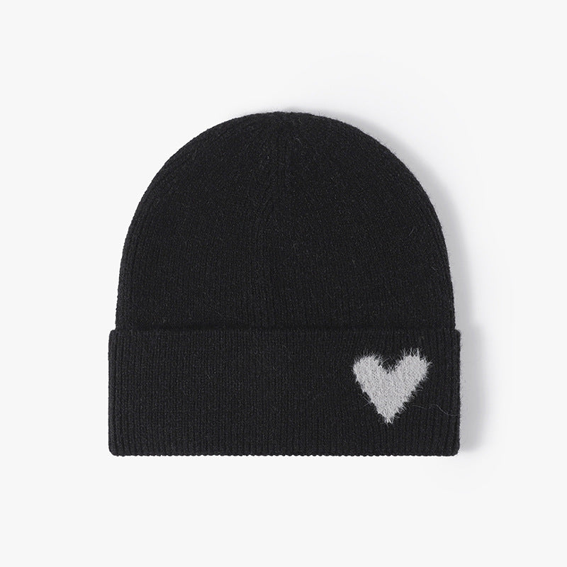 Heart Jacquard Knit Beanie - DippedShop Wholesale - #0467