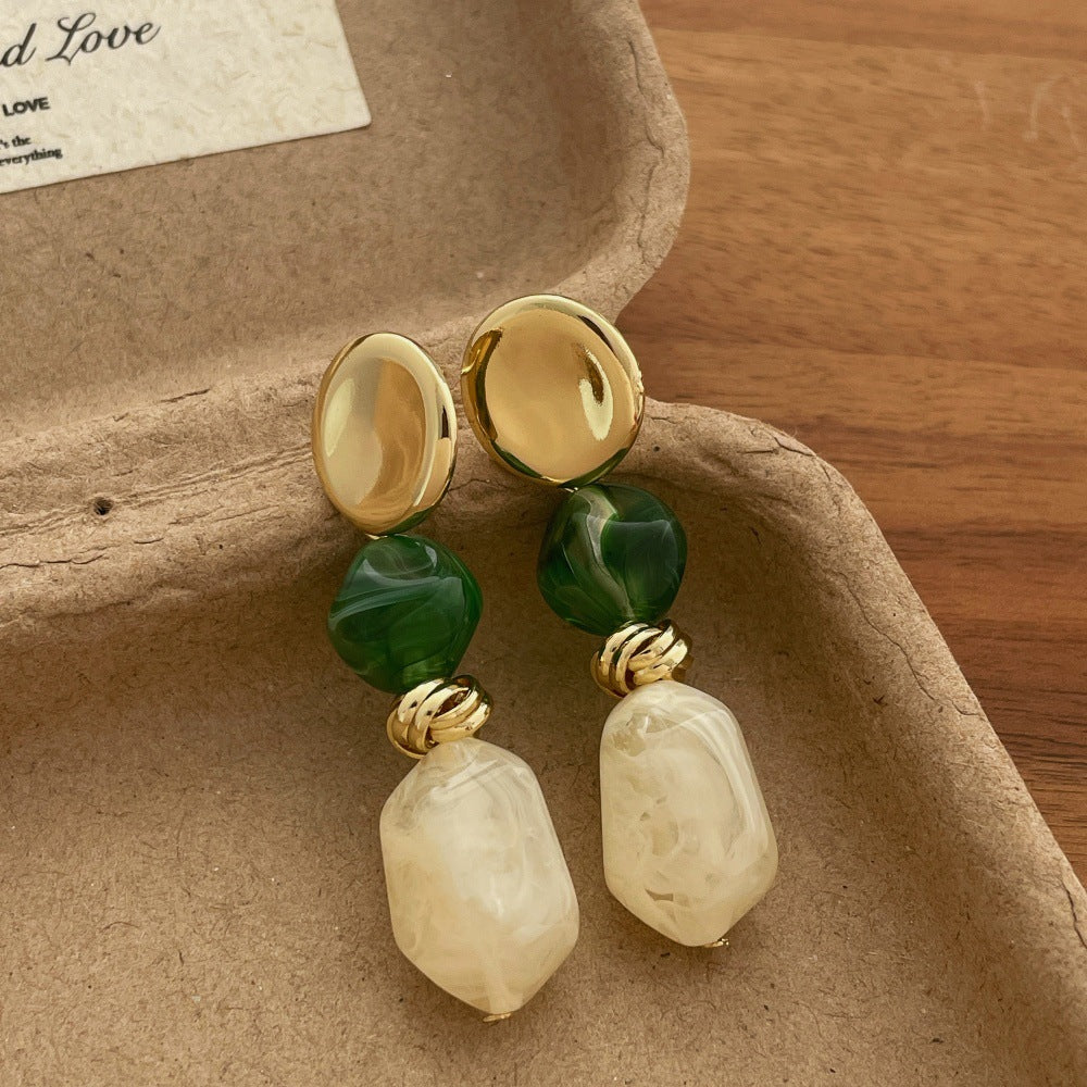 Vintage Geometric Resin Earrings - DippedShop Wholesale - #8819