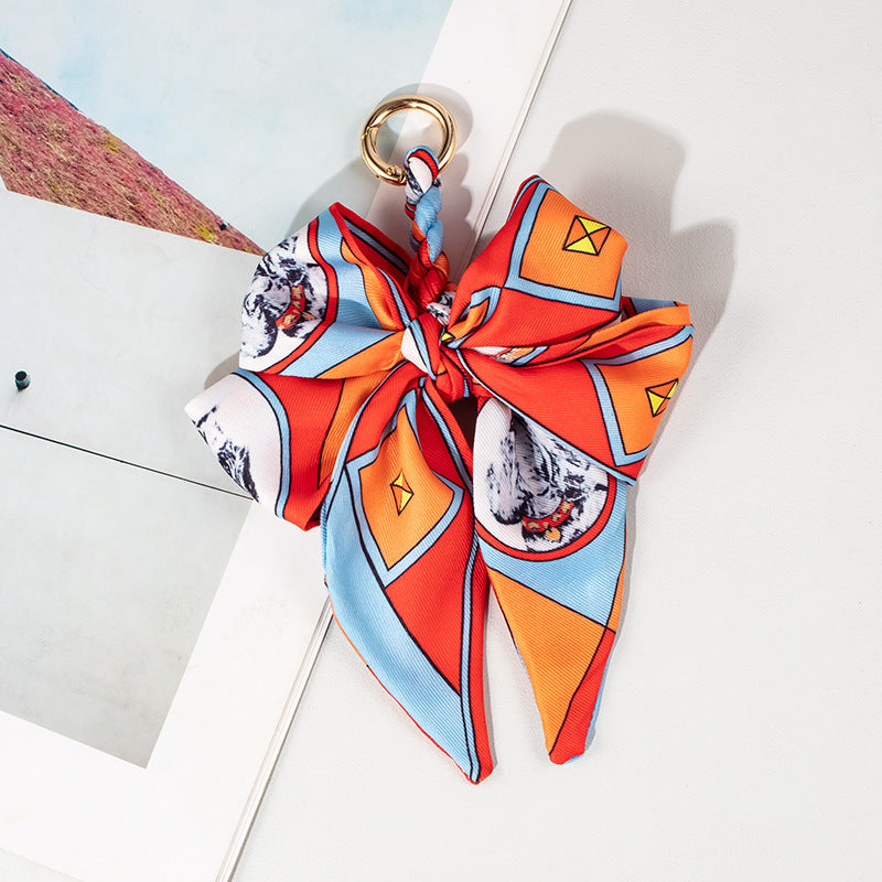 Vintage Print Satin Bow Bag Charms MK2ZCEP6W10BBC173