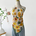 Painting Pleated Beads Scarf Halter Camisole MK2BW6W6NSI23