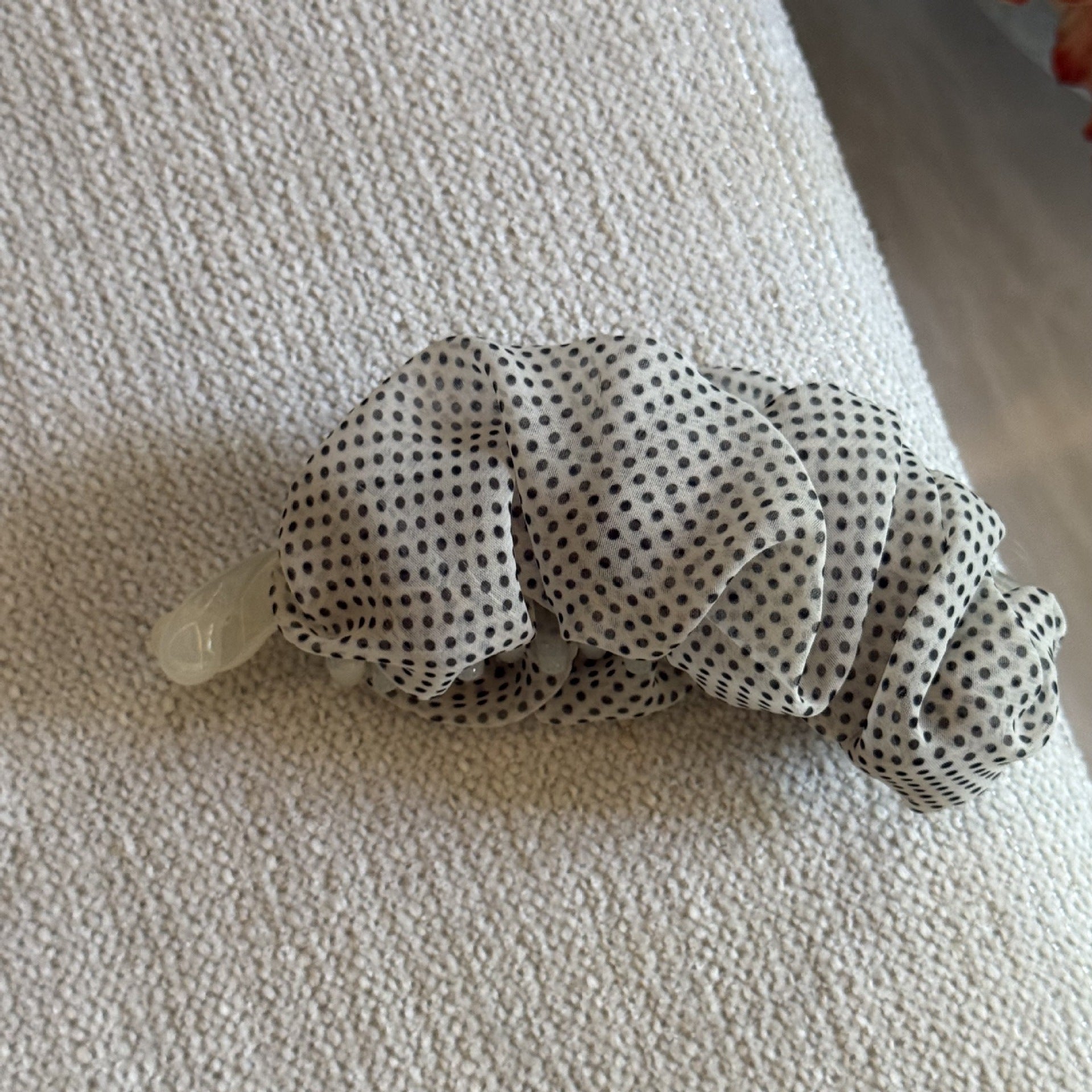 Elegant Polka Dots Ruffled Banana Hair Clip 8AS6HCP385L