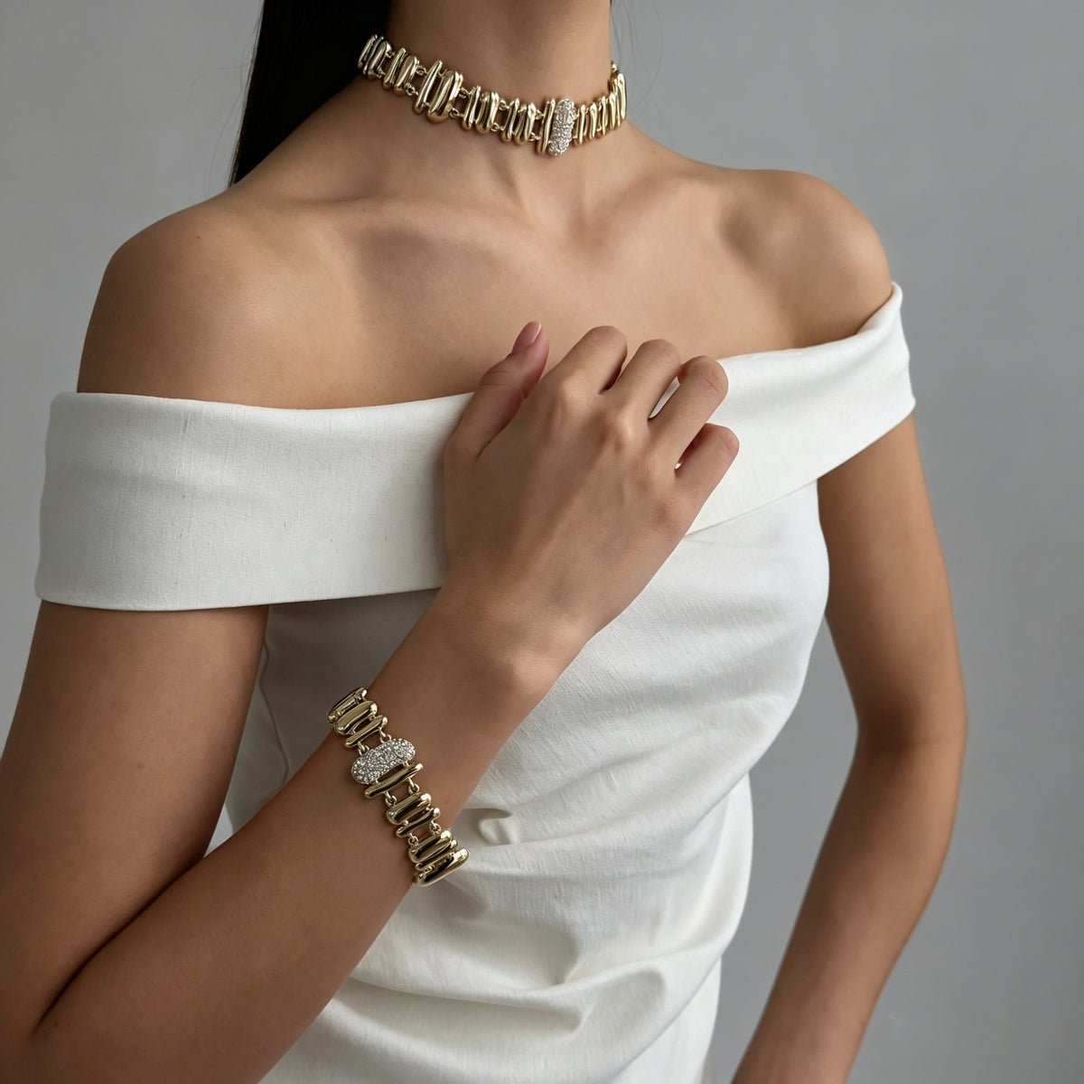 Geometric Choker Necklace - DippedShop Wholesale - #4707