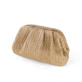 Straw Cloud Clutch Elegant Pleated Evening Frame Bag 6W10BBG1878