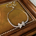 Elegant Rhinestones Bowknot Adjustable Bracelet 6W6JBR673