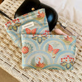 Elegant Butterfly Jacquard Portable Makeup Bag MK2BW6W10BOB390