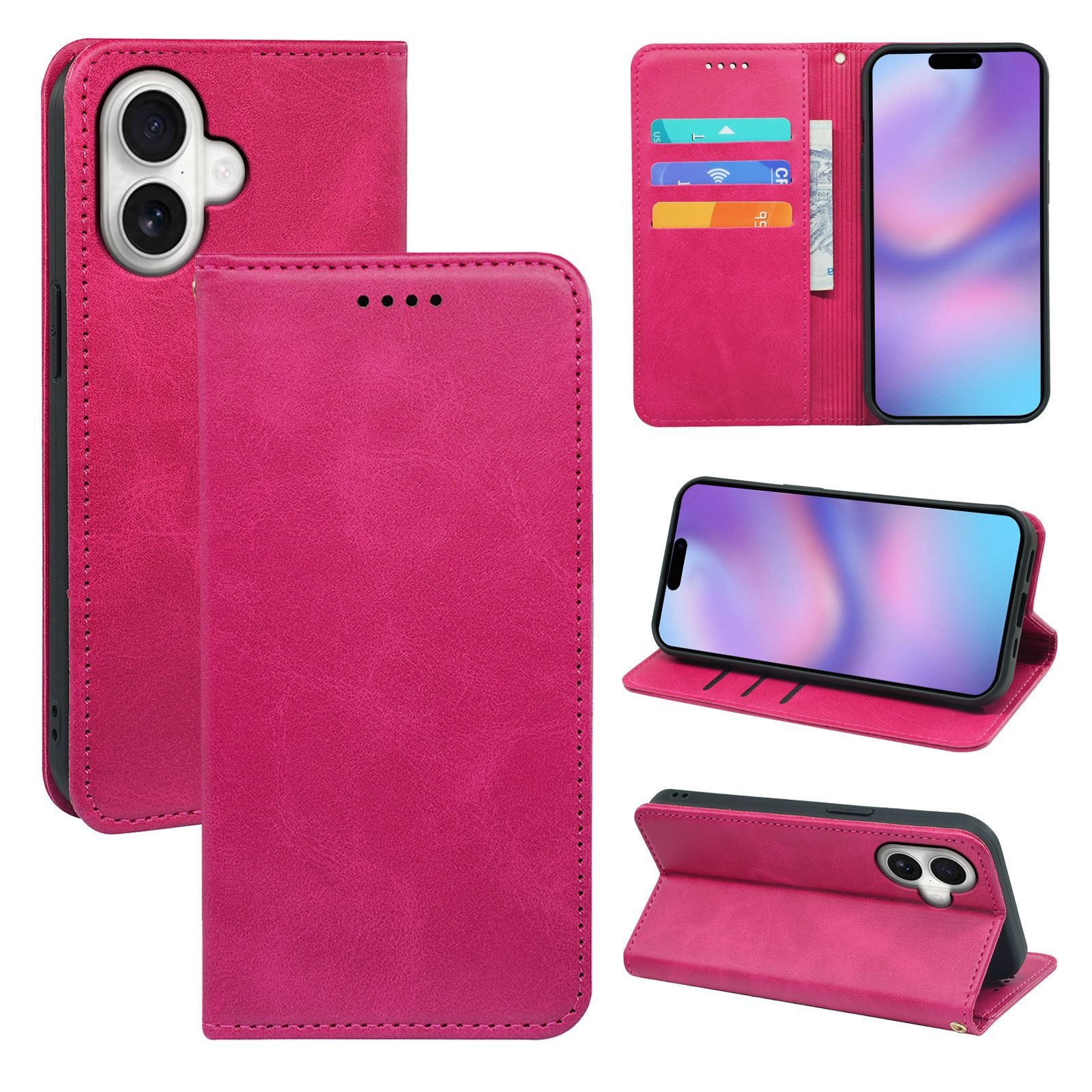 Trendy Faux Leather Wallet iPhone Case 6Z13HPC206