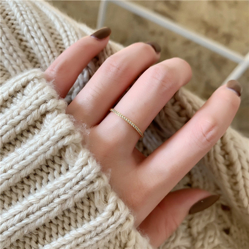Rhinestone Thin Ring - DippedShop Wholesale - #1955