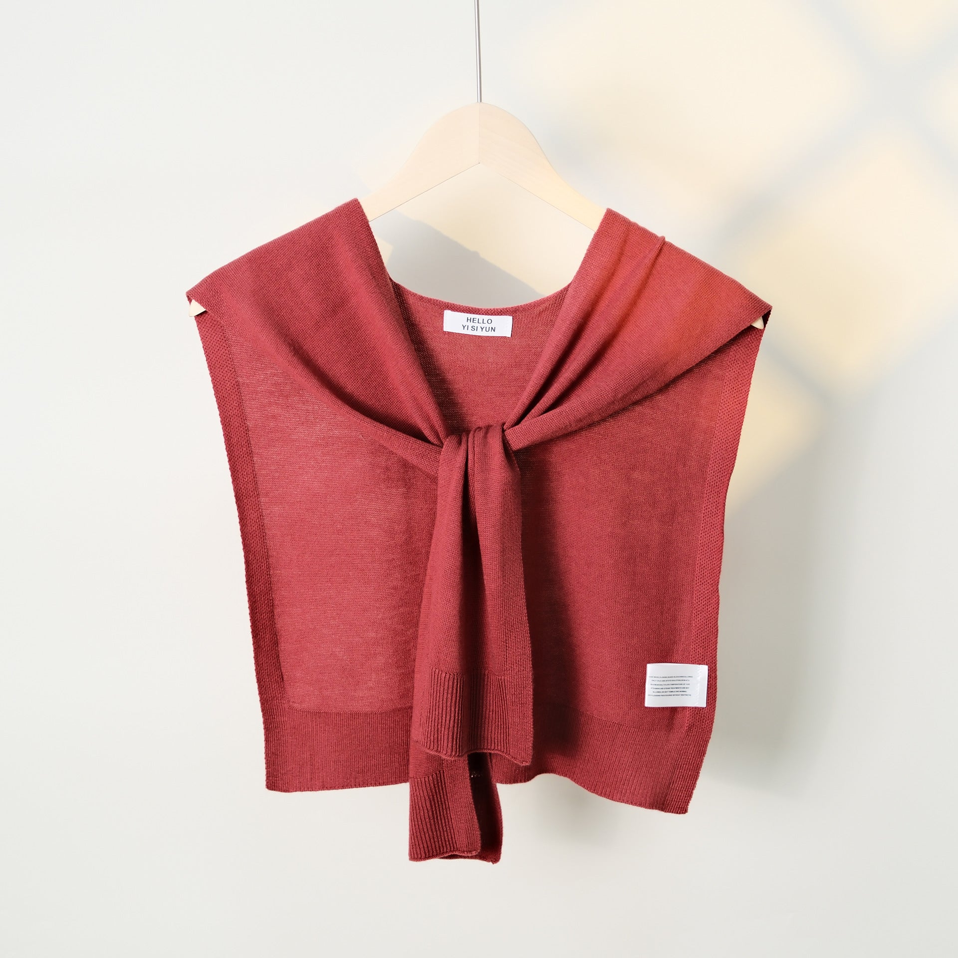 Casual Solid Color Sweater Knit Shawl Wrap 6W6NSC60