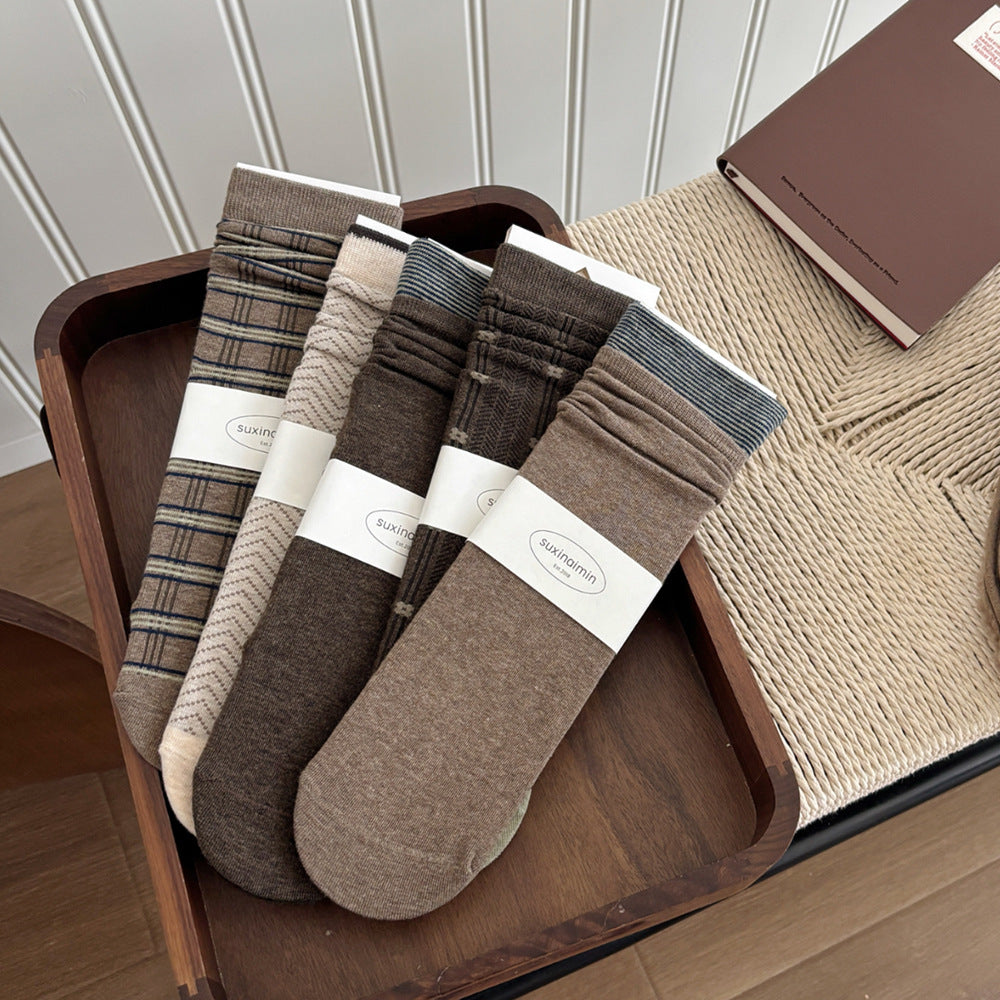 Plaid Slouchy Crew Socks - DippedShop Wholesale - #7843