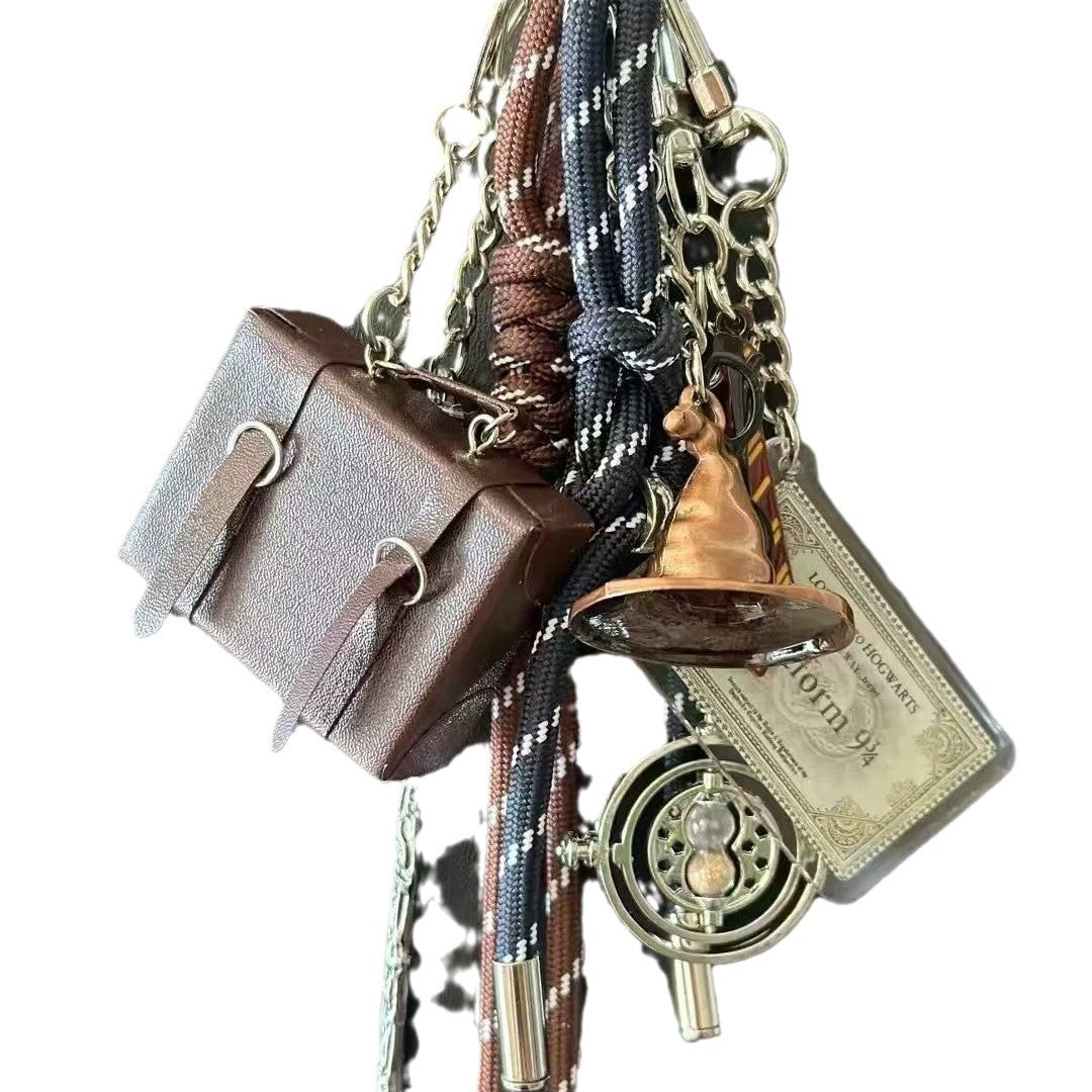 Vintage Harry Potter Time Turner Sorting Hat Keychain DP25E505