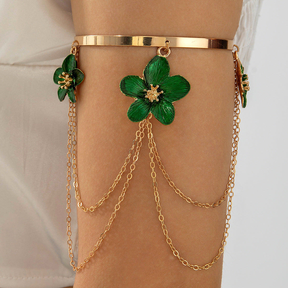 Trendy Exaggerated Blue Flower Chain Anklets 8ZA6JAB44L