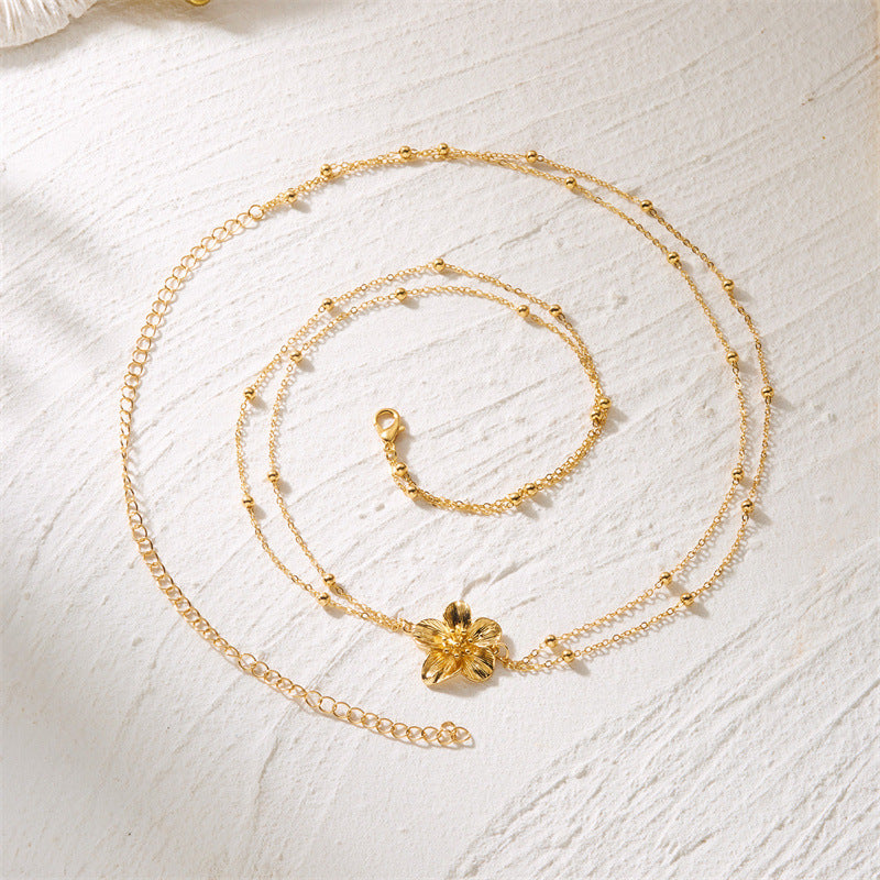 Sexy Flower Bead Double Layered Waist Chain 8ZA6JBC101T
