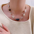 Stone Beaded Chain Necklace - DippedShop Wholesale - #1651