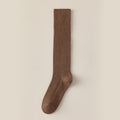 Simple Solid Color Ribbed Long Cotton Socks 6W8FSO890