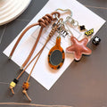 Vintage Leopard Mirror Star Pendant Keychain 6W10BBC379