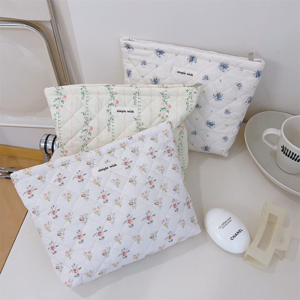 Floral Quilted Makeup Bag - DippedShop Wholesale - #4419