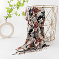 Vintage Floral Print Tassel Imitation Cashmere Scarf 6W6NSW288